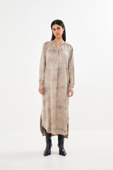 Houda - Mixture shirt dress  I Silver combo    1 - Rabens Saloner