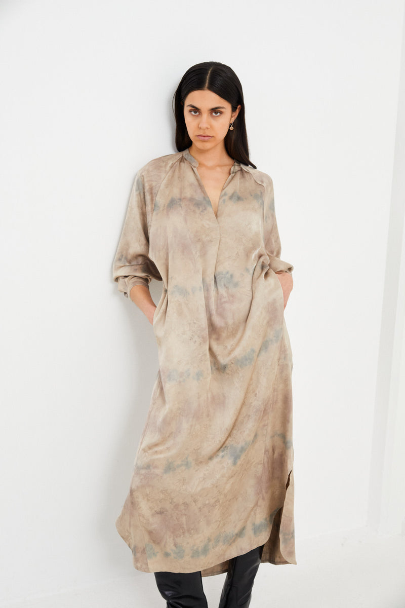 Houda - Mixture shirt dress I Asphalt combo    4 - Rabens Saloner