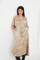 Houda - Mixture shirt dress  I Silver combo    4 - Rabens Saloner