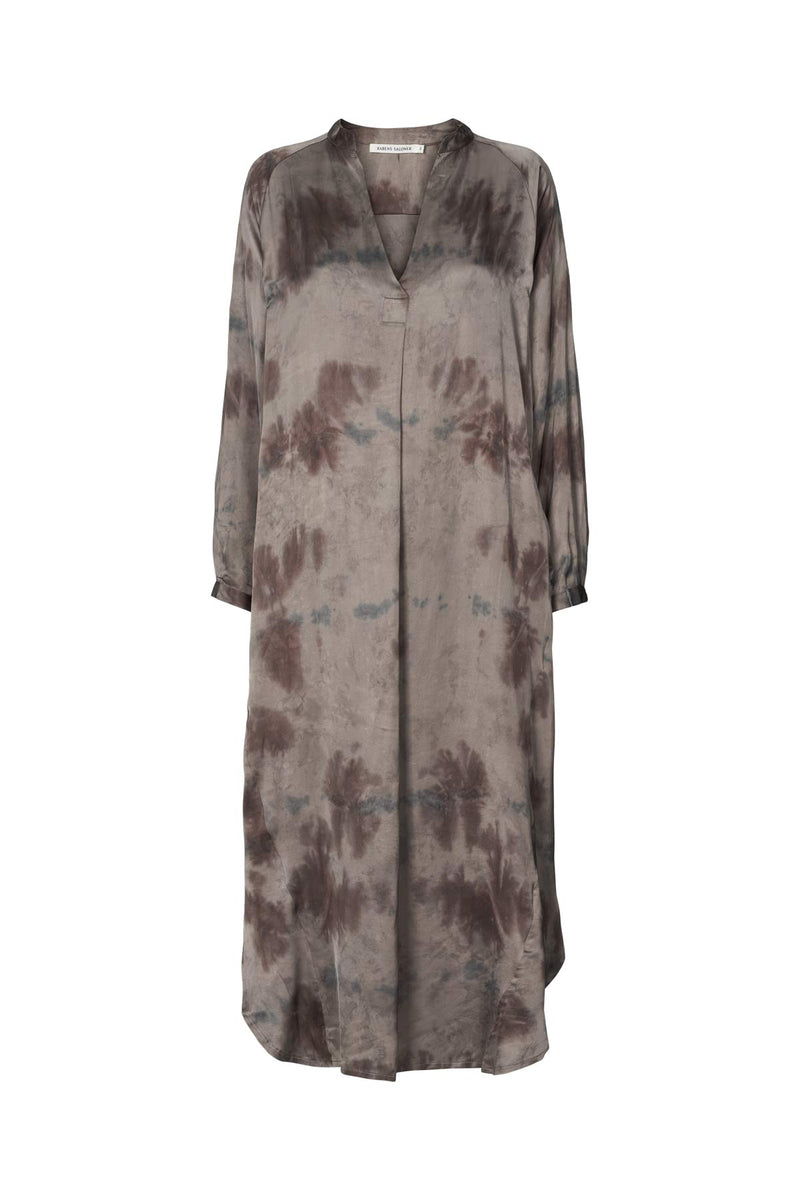 Houda - Mixture shirt dress  I Asphalt combo