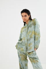 Isabelle - Mixture shirt jacket I Seaweed combo 2 - Rabens Saloner