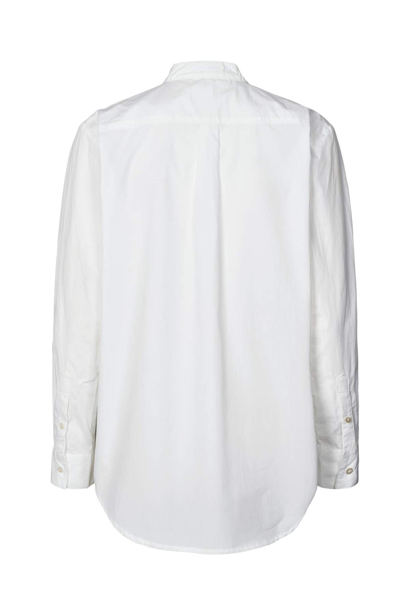 Jori - Poplin grandad shirt  I White    4 - Rabens Saloner