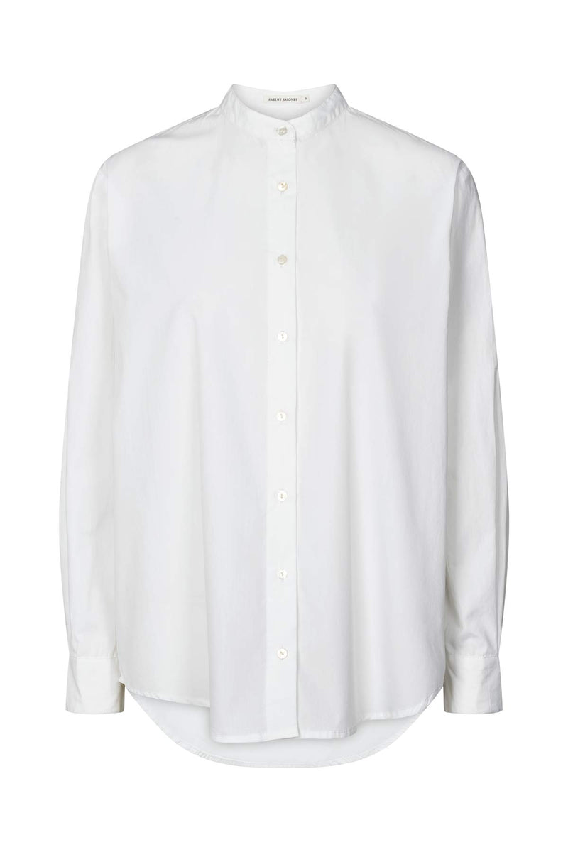 Jori - Poplin grandad shirt I White White XS 3 - Rabens Saloner