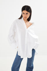 Noah - Poplin oversized shirt  I White    1 - Rabens Saloner