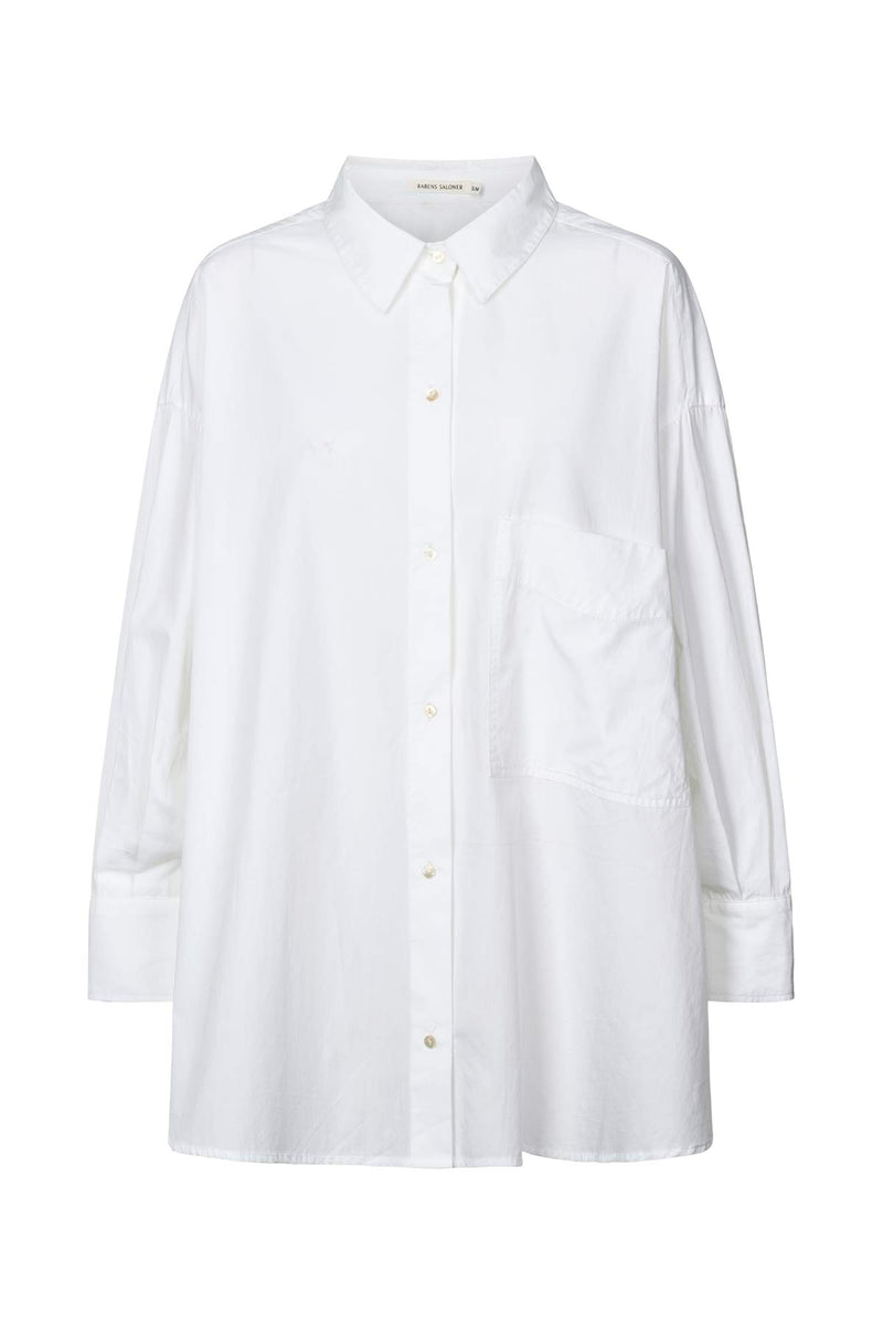 Noah - Poplin oversized shirt  I White    3 - Rabens Saloner