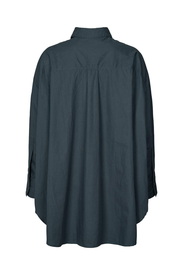 Noah - Poplin oversized shirt I Dark navy 2 - Rabens Saloner