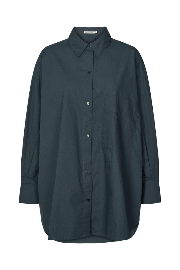 Noah - Poplin oversized shirt  I Dark navy