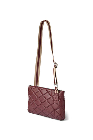 Siara - Quilted leather small bag  I Burgundy