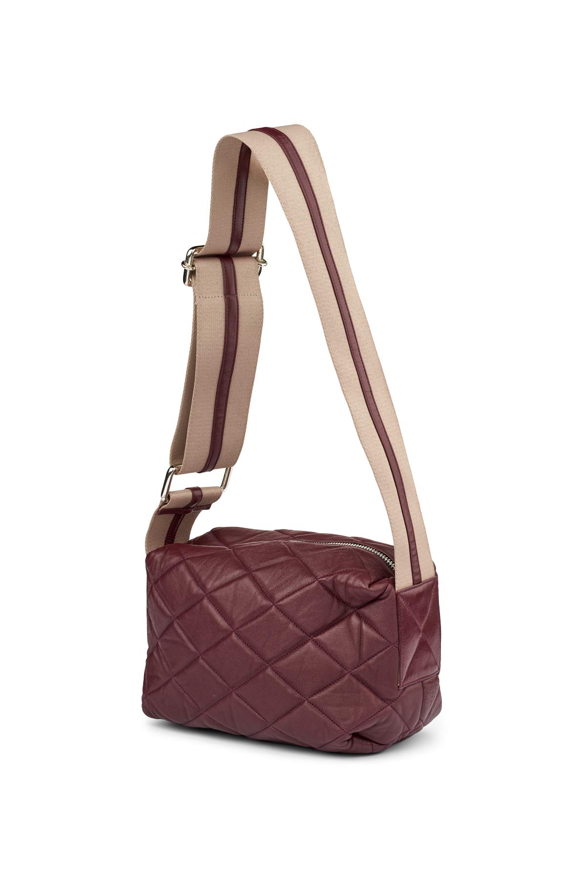 Sigi - Quilted leather bag I Burgundy Burgundy O/S 1 - Rabens Saloner
