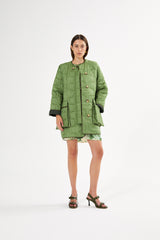 Rahlin - Pastel quilt coat I Stone green 1 - Rabens Saloner