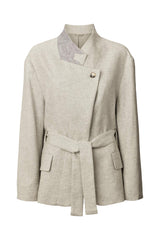 Ethena - Drapy tailoring jacket I Grey melange Grey melange XS/S 5 - Rabens Saloner