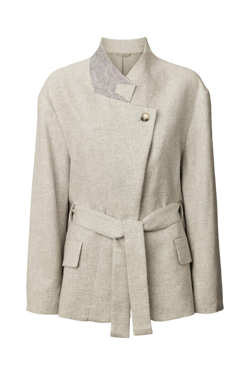 Ethena - Drapy tailoring jacket I Grey melange Grey melange XS/S 5 - Rabens Saloner