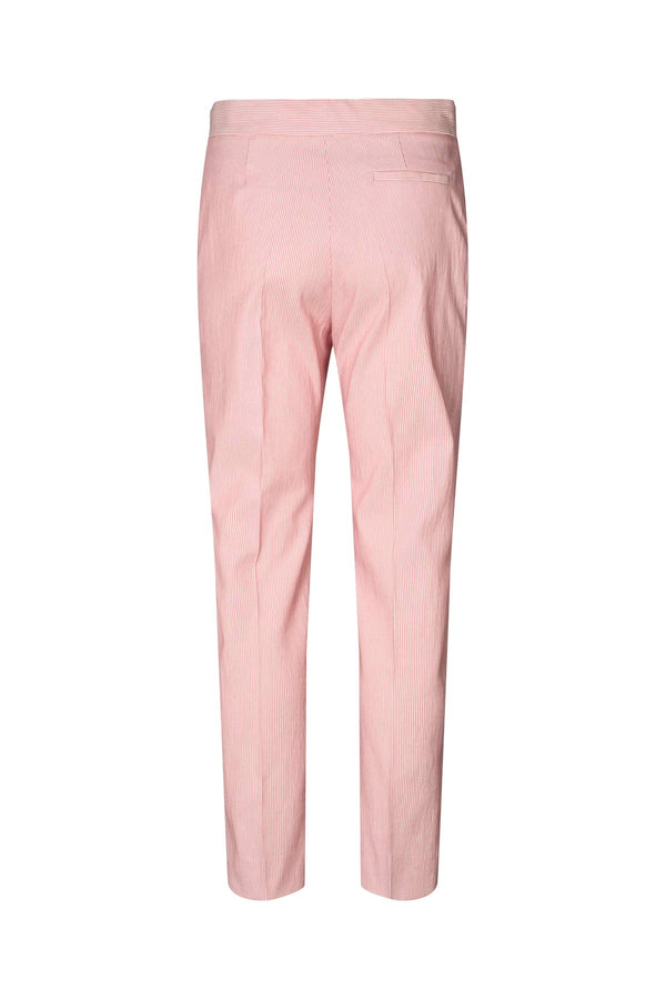 Adelle - Striped tailoring slim pants I Pink stripe