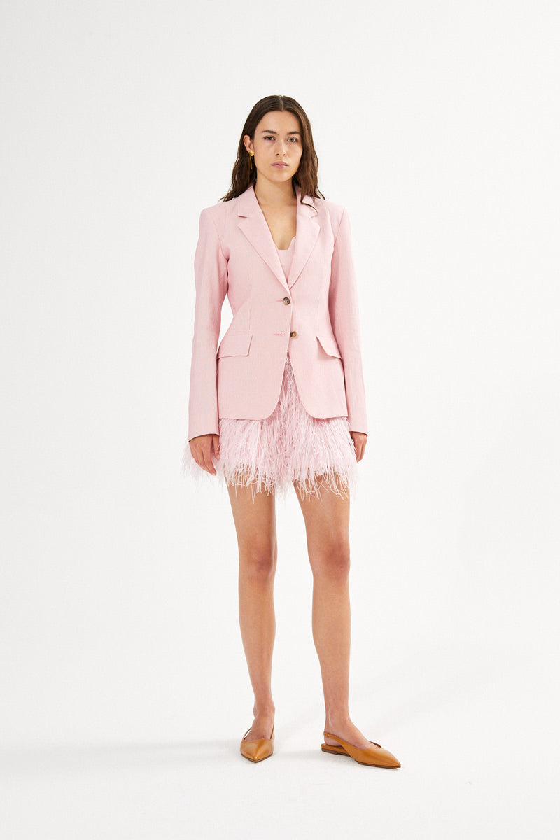 Helda - Striped tailoring jacket I Pink stripe 2 - Rabens Saloner