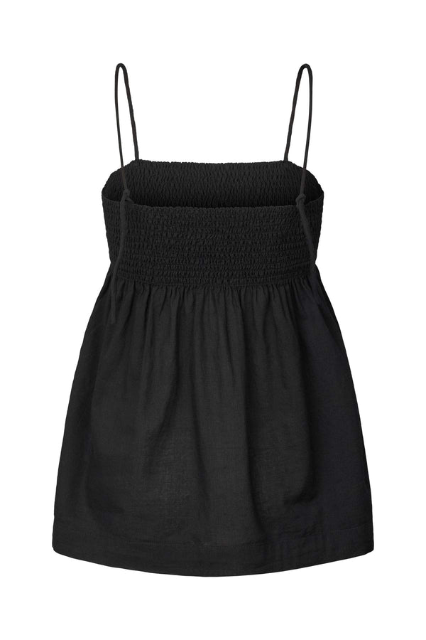 Dot - Cotton smock string top I Black 2 - Rabens Saloner