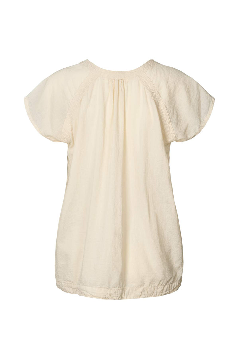 Dipsy - Cotton V-neck top I Sandstone 3 - Rabens Saloner
