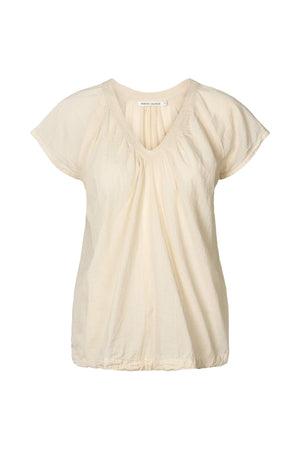 Dipsy - Cotton V-neck top I Sandstone Sandstone XS 2 - Rabens Saloner
