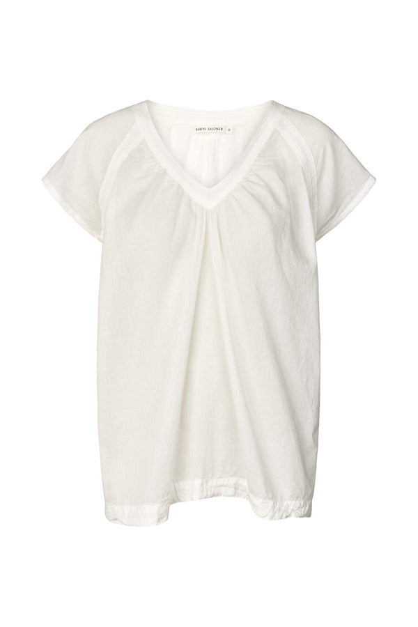 Dipsy - Cotton V-neck top I White White XS 1 - Rabens Saloner