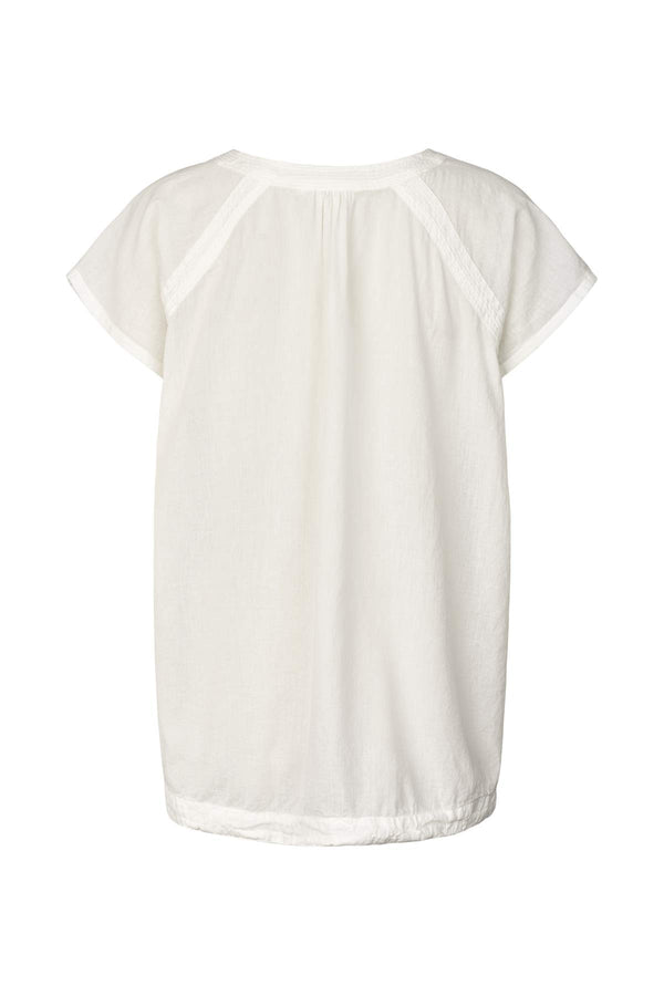 Dipsy - Cotton V-neck top I White 2 - Rabens Saloner