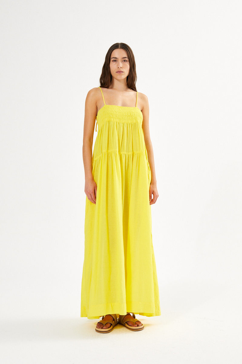 Dodo - Cotton smock tier dress I Sage 3 - Rabens Saloner