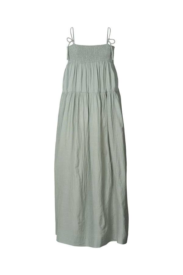Dodo - Cotton smock tier dress I Sage 2 - Rabens Saloner