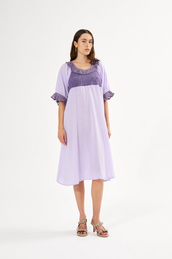 Dortia - Cotton short angel dress I Violet 1 - Rabens Saloner