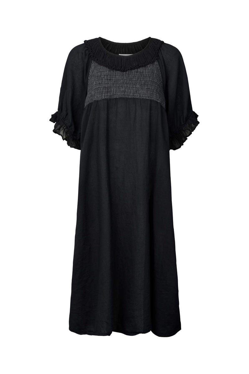 Dortia - Cotton short angel dress I Black Black XS 1 - Rabens Saloner