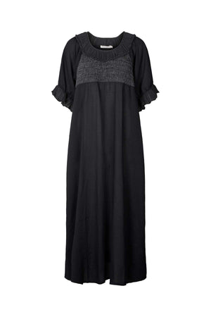 Dorothea - Cotton long angel dress I Black Black XS 1 - Rabens Saloner