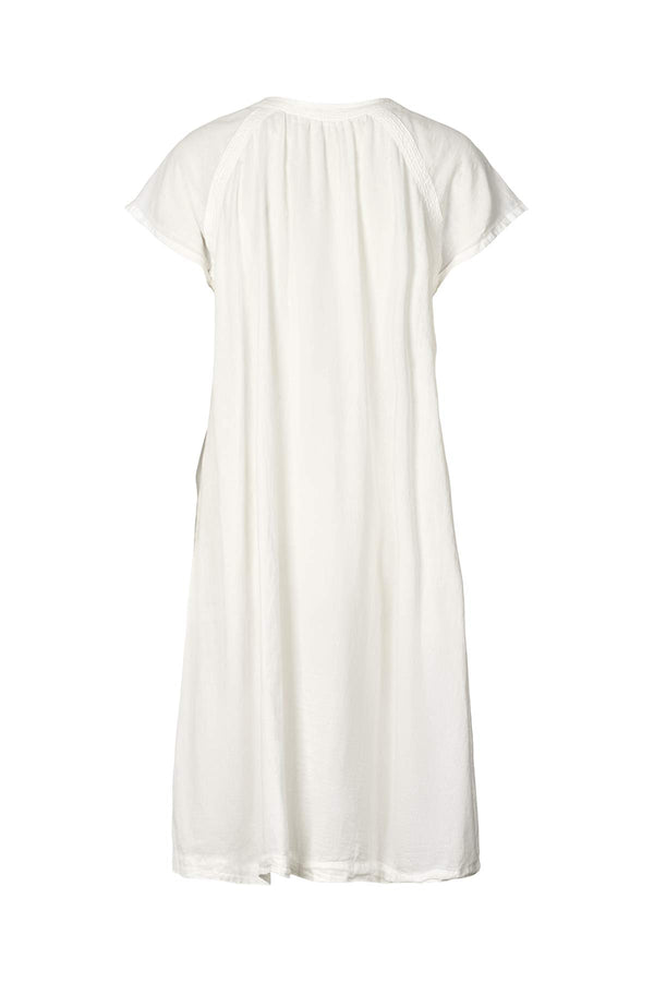 Divine - Cotton V-neck short dress I White 2 - Rabens Saloner