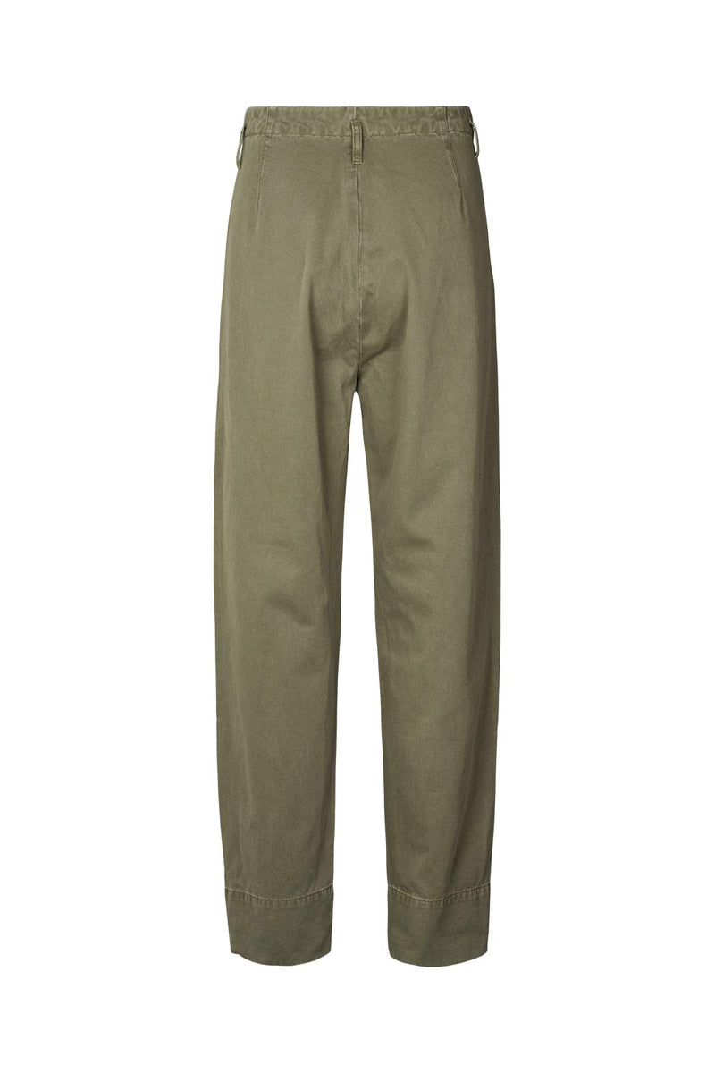 Raina - Canvas light pleat pant I Deep green 5 - Rabens Saloner