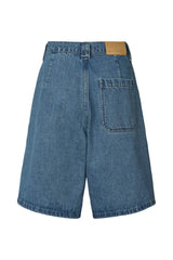 Raha - Denim wide shorts I Washed indigo 4 - Rabens Saloner