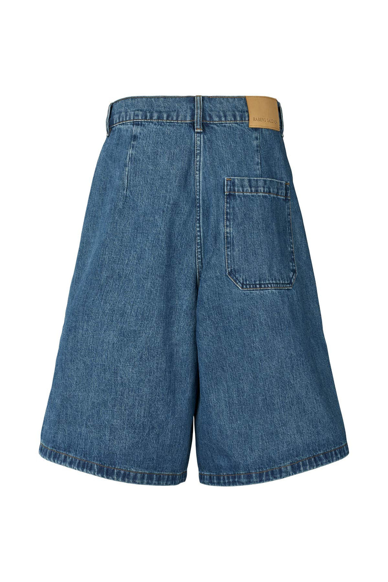 Raha - Denim wide shorts I Washed indigo 9 - Rabens Saloner