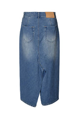 Ramone - Denim fitted skirt I Washed indigo 5 - Rabens Saloner