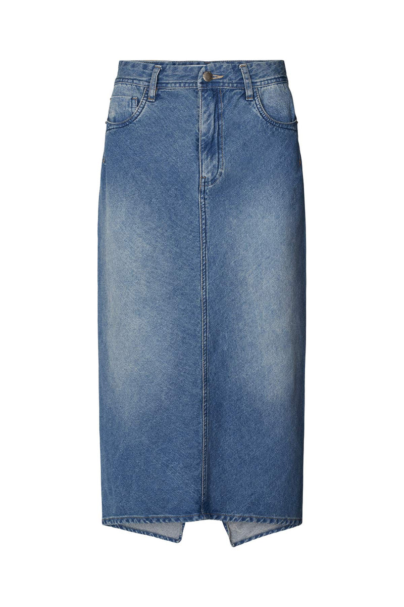 Ramone - Denim fitted skirt I Washed indigo Washed indigo XS 4 - Rabens Saloner