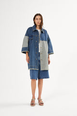 Oya - Denim kimono jacket I Washed indigo 2 - Rabens Saloner