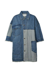 Oya - Denim kimono jacket I Washed indigo Washed indigo XS/S 4 - Rabens Saloner