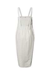 Bondie - Medley stripe tie front dress I Dirty chalk stripe 4 - Rabens Saloner