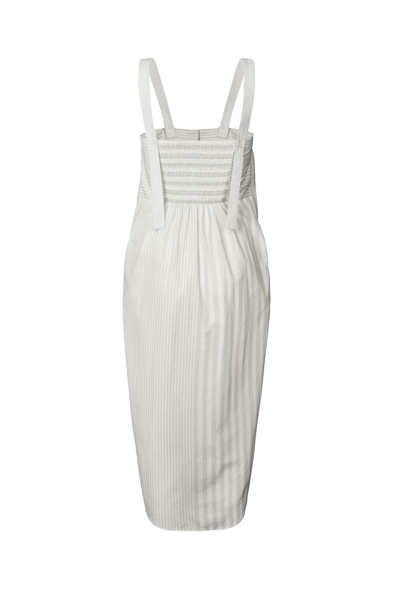 Bondie - Medley stripe tie front dress I Dirty chalk stripe 4 - Rabens Saloner