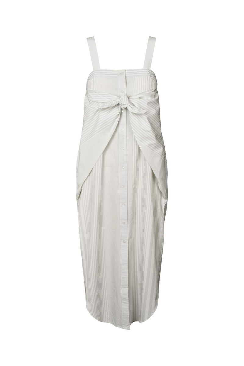 Bondie - Medley stripe tie front dress I Dirty chalk stripe Dirty chalk stripe XS 3 - Rabens Saloner