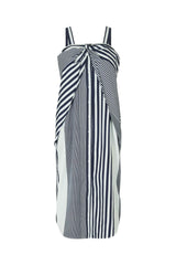 Bondie - Medley stripe tie front dress I Navy stripe Navy stripe XS 1 - Rabens Saloner