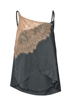 Blondie - Sheer lace camisole top I Dark shadow combo Dark shadow combo XS 3 - Rabens Saloner
