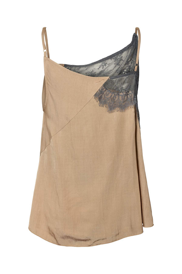 Blondie - Sheer lace camisole top I Tobacco combo 2 - Rabens Saloner