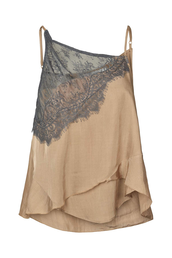Blondie - Sheer lace camisole top I Tobacco combo Tobacco combo XS 1 - Rabens Saloner