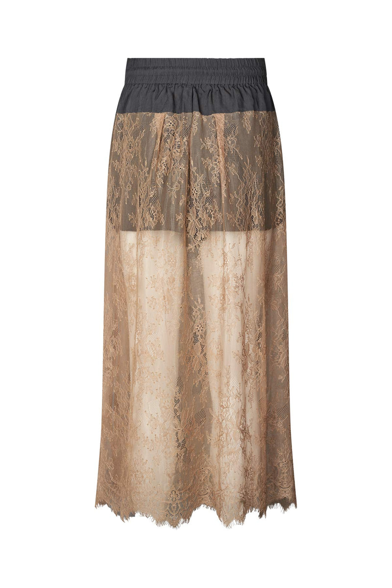 Blessing - Sheer lace skirt I Dark shadow combo 4 - Rabens Saloner