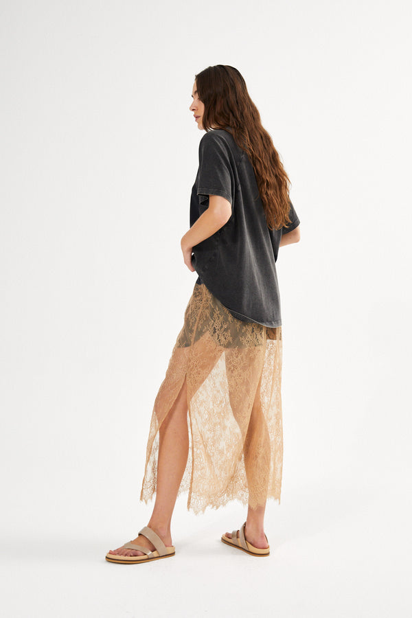 Blessing - Sheer lace skirt I Tobacco combo 2 - Rabens Saloner