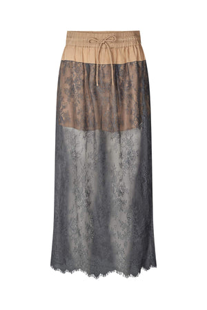 Blessing - Sheer lace skirt I Tobacco combo Tobacco combo XS 1 - Rabens Saloner