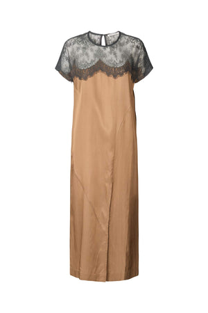 Botilla - Sheer lace t-shirt dress I Tobacco combo Tobacco combo XS/S 1 - Rabens Saloner