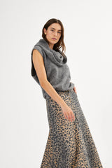 Biak - Soft knit vest I Grey melange 1 - Rabens Saloner