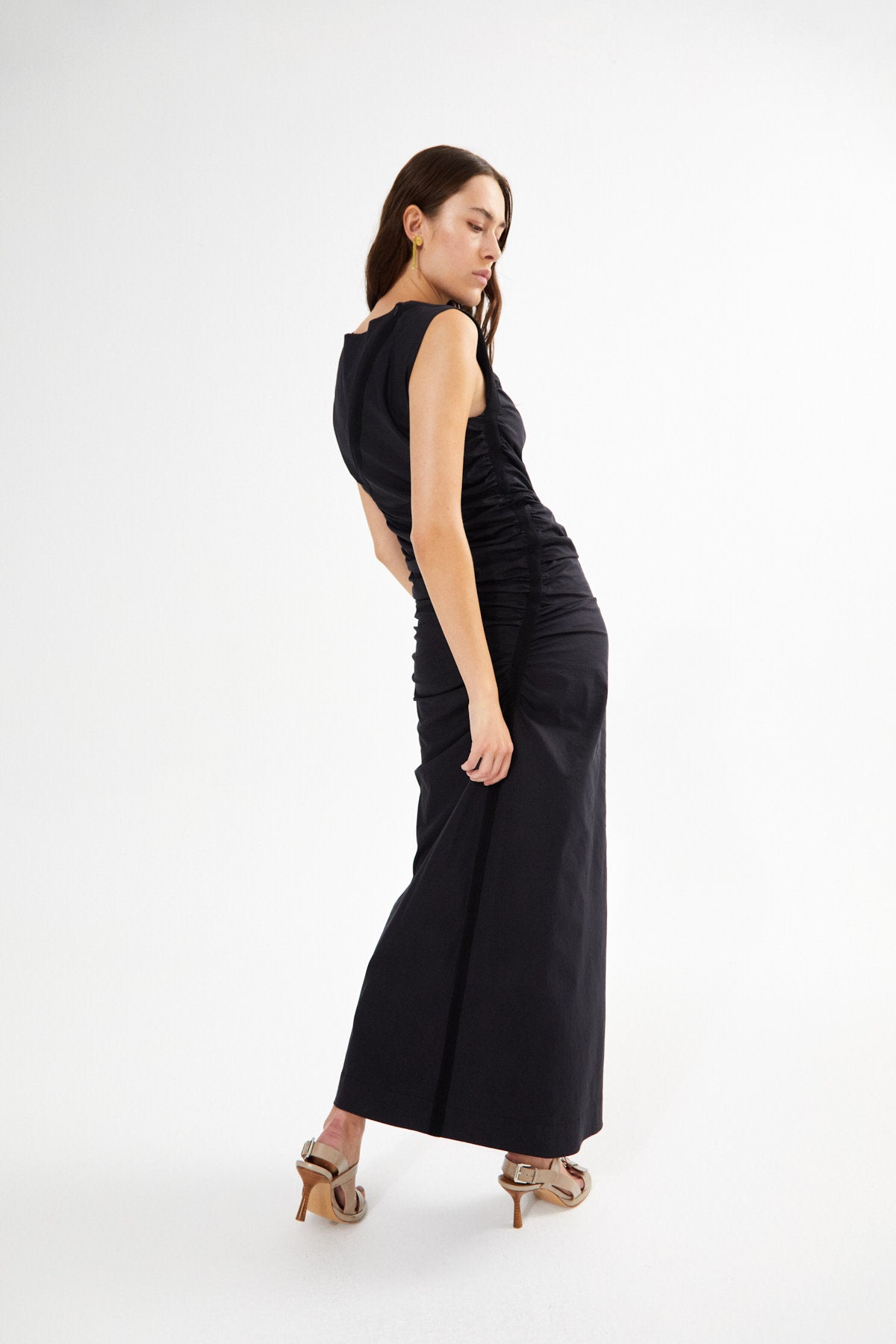 Bibber - Papery fitted long dress I Black 2 - Rabens Saloner
