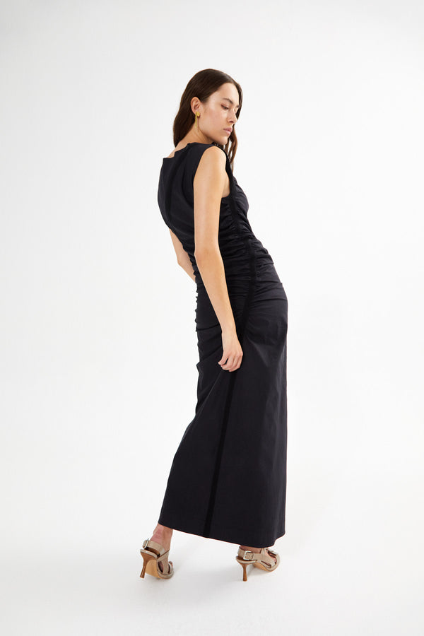 Bibber - Papery fitted long dress I Black 2 - Rabens Saloner